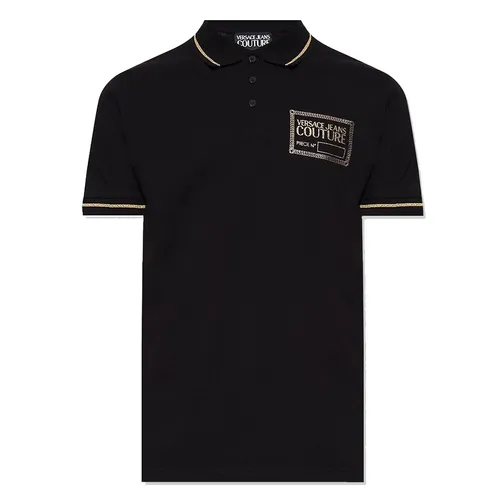 Áo Polo Versace Jean Couture Logo Printed Black 73GAGT03 CJ01T C89 Màu Đen Size M