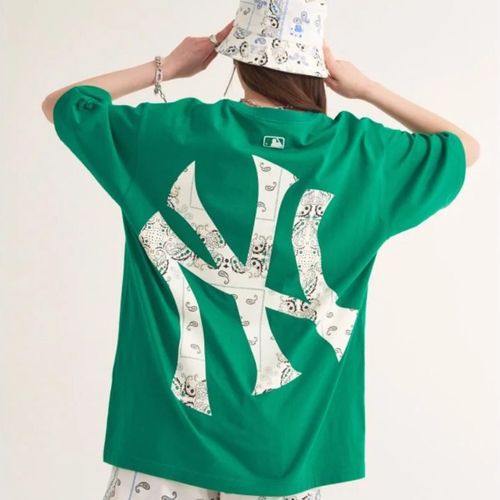 Áo Thun MLB Paisley Megalogo New York Yankees Green Tshirt 3ATS53023-50GNS Màu Xanh Green-5