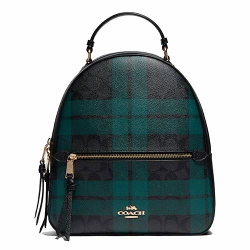 Balo Coach Jordyn Backpack In Signature Canvas With Field Plaid Print F80056 Màu Xanh Đen