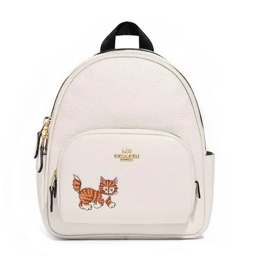 Túi xách Coach Balo - Balo Coach Mini Court Backpack With Dancing Kitten Màu Trắng - Vua Hàng Hiệu