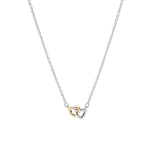 Dây Chuyền Pandora Interlocked Hearts Collier Necklace 590517-45 Màu Bạc