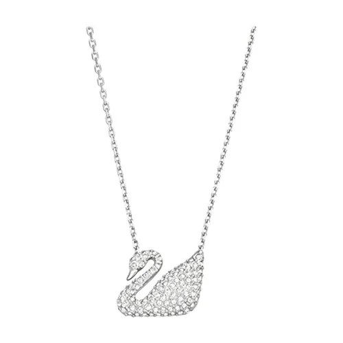 Dây Chuyền Swarovski Swan Pendant, White, Rhodium Plated 5007735 Thiên Nga Mặt Lớn Màu Bạc