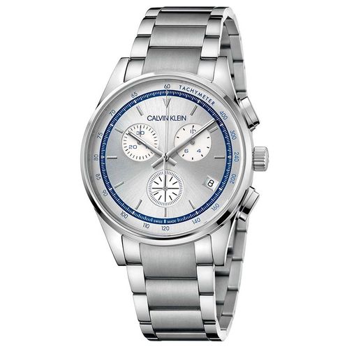 Đồng Hồ Nam Calvin Klein Completion Chronograph Quartz Silver Dial Watch KAM27146 Màu Bạc