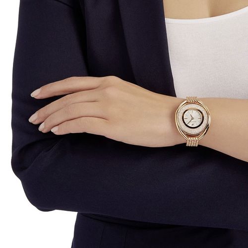 Đồng Hồ Nữ Swarovski Crystalline Oval Rose Gold Tone Bracelet Watch 5200341 Màu Vàng Hồng-5