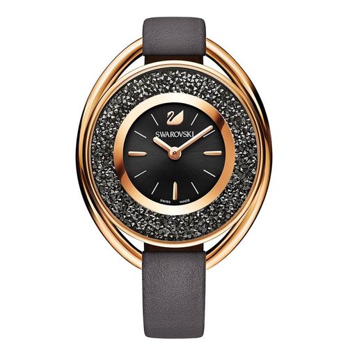 Đồng Hồ Nữ Swarovski Crystalline Oval Watch 5230943 Màu Đen