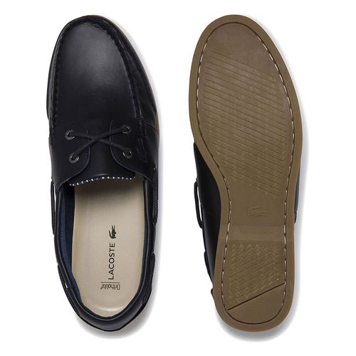 Giày Lười Nam Lacoste Nautic Soft Leather Bootschoenen Màu Đen Size 43-5