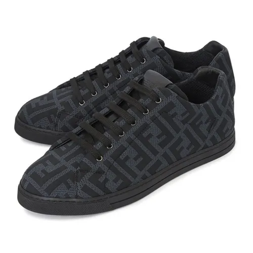 Giày Sneaker Fendi FF Motif Black Grey 7E125 8A7MY F18SR Màu Đen Xám Size 41