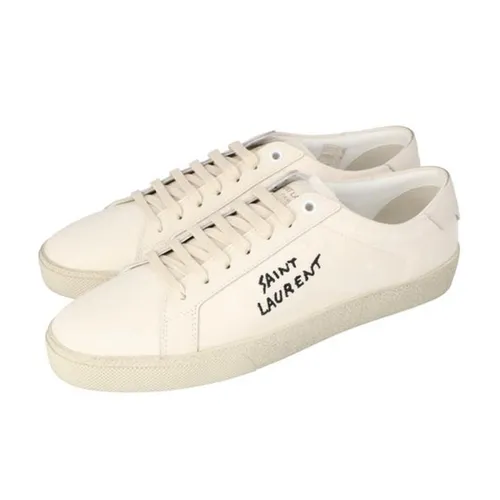 Giày Sneaker Nam Yves Saint Laurent YSL Court Classic Cream 610648 GUP10 9113 Màu Trắng Kem Size 42