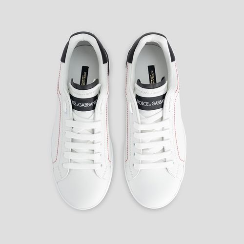Giày Sneakers Dolce & Gabbana Calfskin Nappa Portofino CS1760 AH52689697 Màu Đen Trắng Size 41.5-4