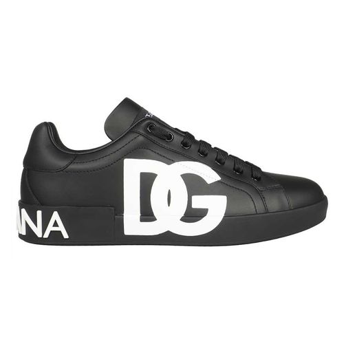 Giày Sneakers Dolce & Gabbana Portofino Nappa Leather CS1772 AC330 8B956 Màu Đen Size 41
