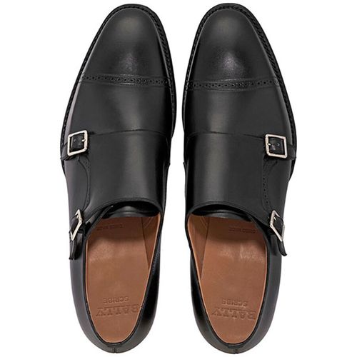 Giày Tây Bally Men's Black Scardino Leather Monk Màu Đen Size 43-3