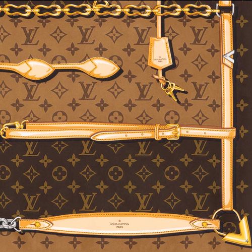 Khăn Nữ Louis Vuitton LV Monogram Confidential Square 90 M78666 Màu Nâu-3