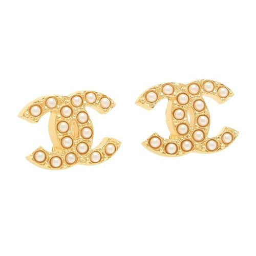 Khuyên Tai Chanel CC Mark Ladies Earrings Yellow Gold