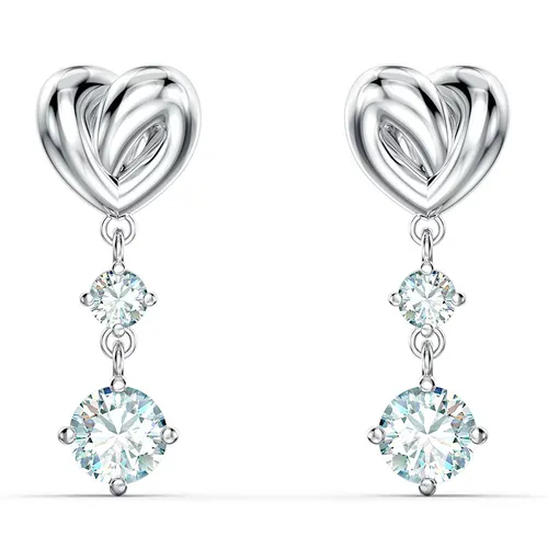 Khuyên Tai Swarovski Lifelong Heart earrings Heart, White, Rhodium Plated 5517943 Màu Trắng