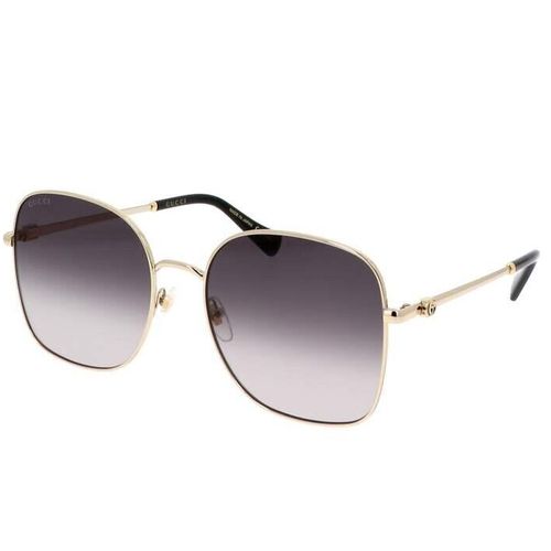 Kính Mát Gucci Butterfly Sunglasses GG1143S-001 Gold Frame Gray Lenses Anti Reflective Màu Xám
