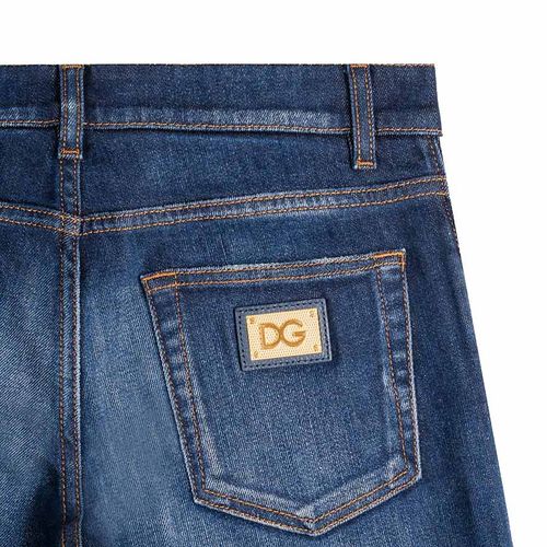 Quần Jeans Nam Dolce & Gabbana D&G Skinny Tag Gold GY07LD G8AM5 S9001 Màu Xanh Size 48-4