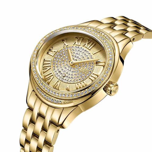 Set Đồng Hồ Nữ JBW Plaza Oval Diamond 18K Gold-Plated Watch & Band J6366B J6366B Màu Vàng-1