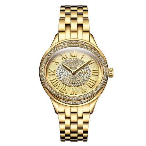 Set Đồng Hồ Nữ JBW Plaza Oval Diamond 18K Gold-Plated Watch & Band J6366B J6366B Màu Vàng-4