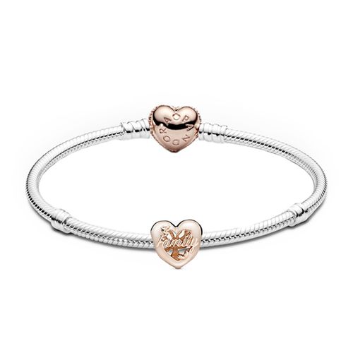Pandora Moments Sparkling Snowflake Clasp Bangle Bracelet | Rose Gold-Plated  | REEDS Jewelers