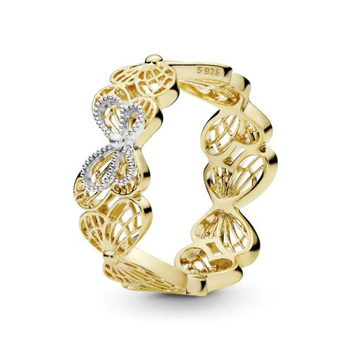 Set Vòng Tay + Nhẫn Pandora Shine Bracelet And Openwork Butterfly Ring Màu Vàng Gold-3