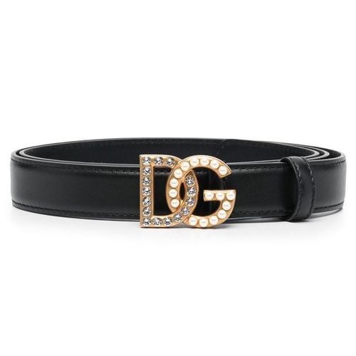 Thắt Lưng Dolce & Gabbana Gioiello Logo Buckle 4cm BE1576 AQ3398S574 Màu Đen