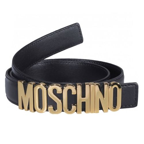 Thắt Lưng Moschino Belt Black Leather A8047 8006 555 Màu Đen Size 40-1