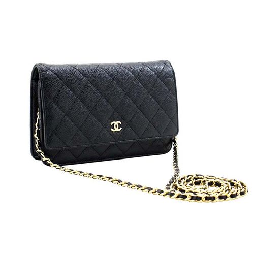 Túi Đeo Chéo Chanel Caviar Woc Classic Wallet On Chain Black Shoulder Bag Màu Đen-3
