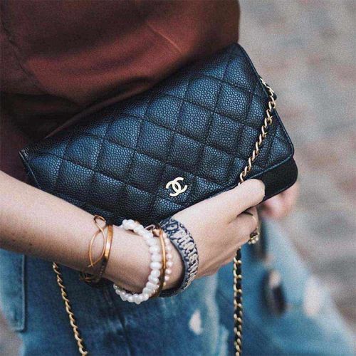 Túi Đeo Chéo Chanel Caviar Woc Classic Wallet On Chain Black Shoulder Bag Màu Đen-4