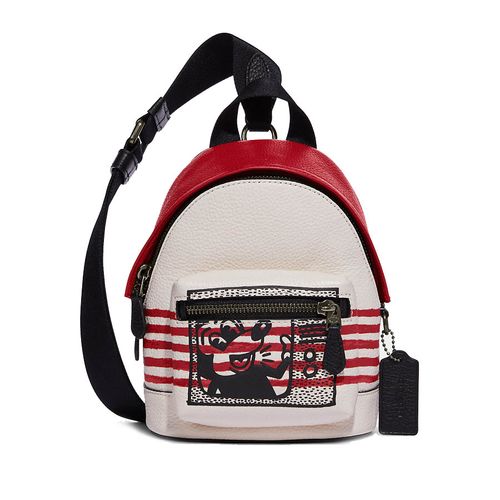 Túi Đeo Chéo Coach Disney Mickey Mouse X Keith Haring Small West Backpack Crossbody Màu Đỏ Trắng