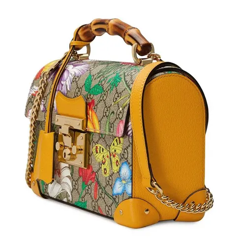 Mua Túi Đeo Chéo Gucci Padlock GG Flora Small Bamboo Shoulder Bag Phối