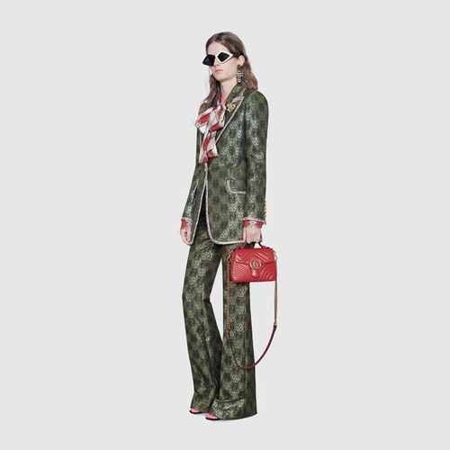 Túi Đeo Chéo Gucci Red GG Marmont Mini Top Handle Bag Màu Đỏ-2