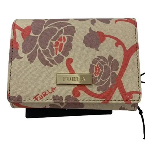 Ví Gấp Ba Furla Floral Bicolor Beige Chiaro Màu Be