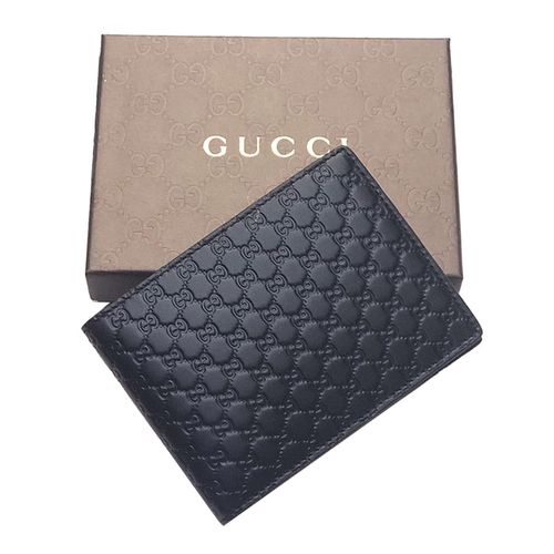 Ví Gucci Men's Microshima Leather Wallet Màu Xanh Navy