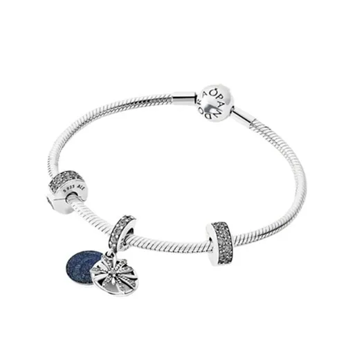 Trang sức Vòng đeo tay Bạc 925 - Vòng Đeo Tay Pandora Mix Hạt Vòng Charm Màu Bạc - Vua Hàng Hiệu