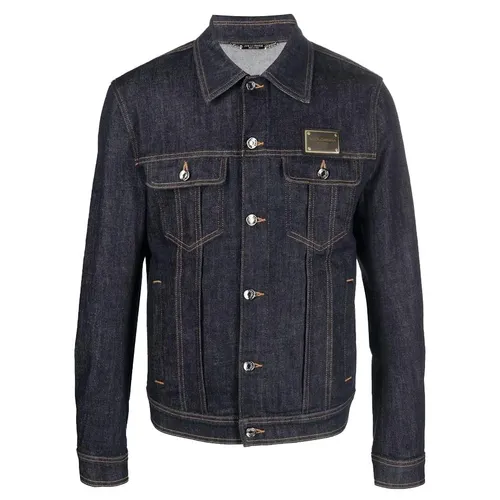 Áo Khoác Nam Dolce & Gabbana D&G Denim Western G9VZ8D G8FR4 Màu Xanh Đen Size 48