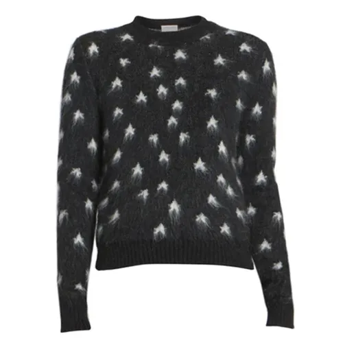 Áo Len Nữ Yves Saint Laurent YSL Saint Laurent Star Print Mohair Sweater Màu Đen Size S