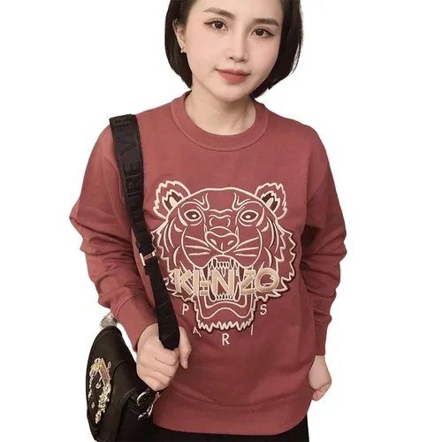 Kenzo Nữ Vải cao cấp - Áo Nỉ Kenzo Thêu Hổ 4XH 2SW820 Màu Tím Hồng Size XS - Vua Hàng Hiệu