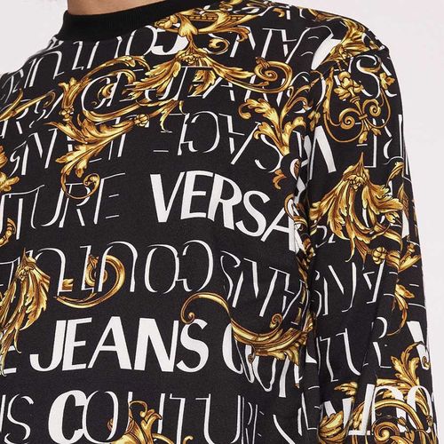 Áo Nỉ Versace Jeans Couture Logo Baroque Black Gold Họa Tiết 73GAI3R0 FS041 G89 Màu Đen Size M-4