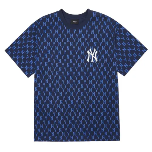 Thời trang Xanh Đen Áo phông - Áo Phông MLB Basic Monogram Allover New York Yankees Tshirt 3ATSM1023-50NYS Màu Xanh Đen Size S - Vua Hàng Hiệu