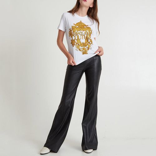 Áo Phông Versace Jeans Couture Baroque Crysal Print Logo 73HAHP02 CJ01P G03 Màu Trắng Size XXS-1