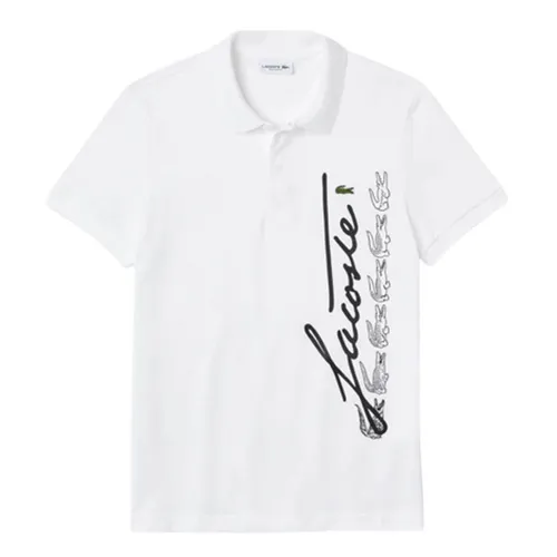 Áo Polo Lacoste Men's Regular Fit Signature Cotton Piqué Màu Trắng Size S