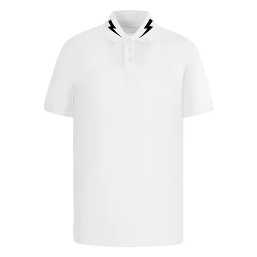 Áo Polo Neil Barrett Bolt Col White PBJT437A Q563S Màu Trắng Size L