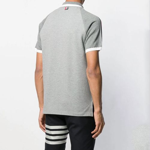 Áo Polo Thom Browne Striped Sleeve Màu Xám Size 2-3