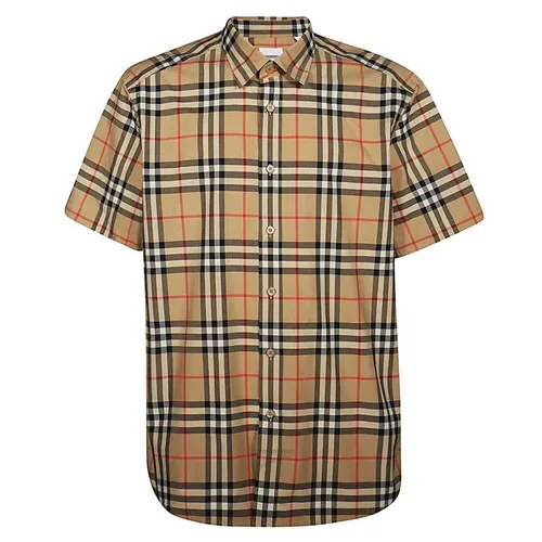 Áo Sơ Mi Burberry Poplin With Check Pattern 8020869 Phối Màu Size XL
