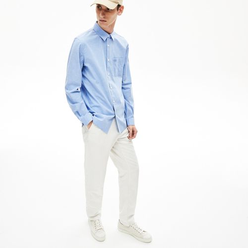 Áo Sơ Mi Lacoste Men Regular Fit Buttoned Collar Blue Shirt CH6237-1ZZ Màu Xanh Nhạt Size L-3