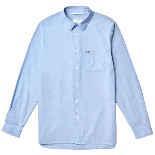 Áo Sơ Mi Lacoste Men Regular Fit Buttoned Collar Blue Shirt CH6237-1ZZ Màu Xanh Nhạt Size M