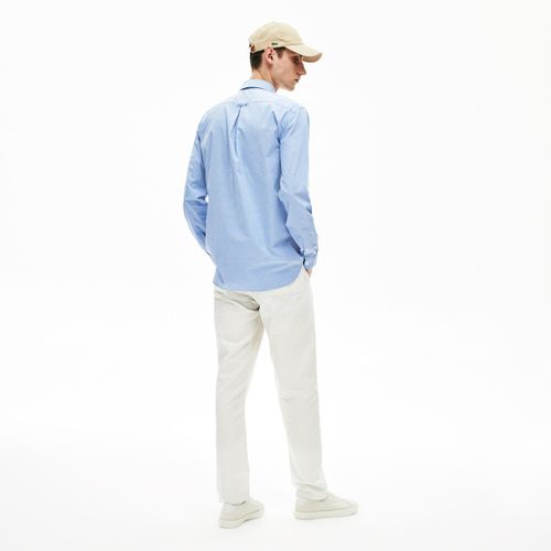 Áo Sơ Mi Lacoste Men Regular Fit Buttoned Collar Blue Shirt CH6237-1ZZ Màu Xanh Nhạt Size S-1
