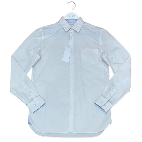 Áo Sơ Mi Lacoste Men's Regular Fit Cotton Oxford Shirt CH9964 51 Màu Trắng Xanh Size M