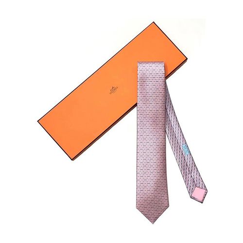 Cà Vạt Hermès Cravate H Jumbo Twillbi Tie Màu Hồng