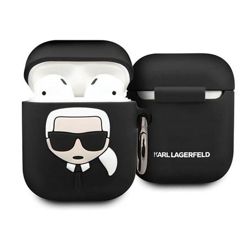 Vỏ Bọc Tai Nghe  Airpods Karl Lagerfeld KLACCSILKHBK Cover Czarny/Black Màu Đen-2